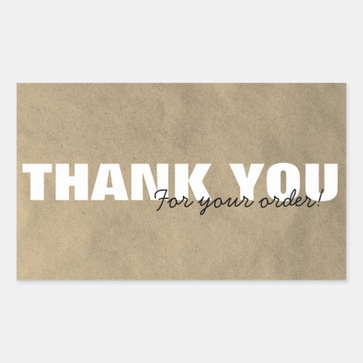 Kraftご素朴注文ありがとうございます 長方形シール (正面)