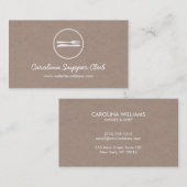 KRAFTにフォーク&ナイフロゴ紙効果 名刺 (正面/裏面)