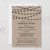 Kraftのリハーサル結婚ディナーのストリングライト 招待状 (正面)