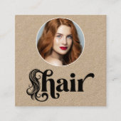 KraftオーガニックフォトヘアスタイリストQRソーシャルスクエア スクエア名刺 (正面)