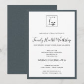 KRAFTグレー テクスチャ あなたのロゴ ワークショップ イベント 招待状 (正面/裏面)
