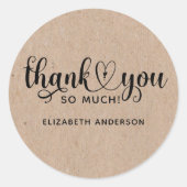 Kraftスクリプトエレガントありがとう ラウンドシール (正面)
