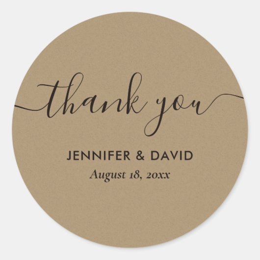 Kraftスクリプトモダンありがとう ラウンドシール (正面)