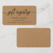 Kraftスクリプト素朴ギフトレジストリ エンクロージャーカード (正面/裏面)