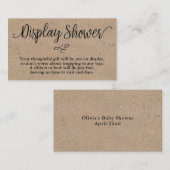 Kraftスクリプ素朴ト表示シャワー挿入カード 名刺 (正面/裏面)