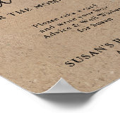 Kraftスクリプ素朴ト赤ちゃんシャワーアドバイス&ウィッシュ ポスター (角)