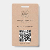 KraftスタイルIDバッジ - ロゴとスキャン可能なQR バッジ (裏面)