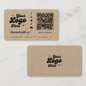 KraftソーシャルメディアQRコードと接続 名刺 (正面/裏面)