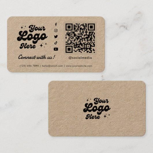 KraftソーシャルメディアQRコードと接続 名刺 (正面/裏面)