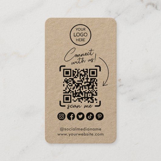 KraftソーシャルメディアQRコードと接続 名刺 (正面)