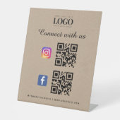 KraftソーシャルメディアQrコードロゴFacebook Instagram 台座サイン (正面)