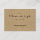 Kraftディスプレイブライダルシャワー挿入カード+ラベル エンクロージャーカード (裏面)