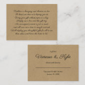 Kraftディスプレイブライダルシャワー挿入カード+ラベル エンクロージャーカード (正面/裏面)