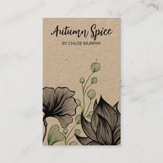 Kraftナチュラルをテーマにしたイヤリングディスプレイカード 名刺 (正面)