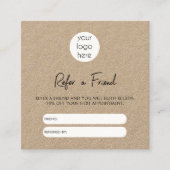 Kraftビジネス素朴フレンド紹介カードを参照 スクエア名刺 (正面)