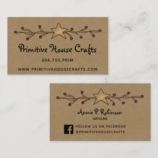 KRAFTビ初期のジネスカードの星と果実 名刺 (正面/裏面)