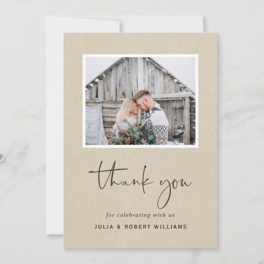 Kraftフェイクの素朴2枚の写真 サンキューカード (正面)