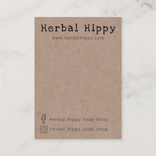 Kraftフリーサンプル石鹸ホルダーディスプレイカード 名刺 (裏面)