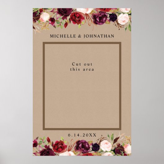 Kraftフローラ素朴フォトプロップセルフィフレーム ポスター (正面)