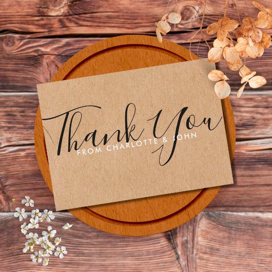 Kraftベビー素朴シャワー署名スクリプト サンキューカード