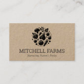 Kraftミニマルのはっきりした農家のロゴ 名刺 (正面)