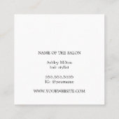 Kraftミニマルエレガントブラックシザーズヘアスタイリスト スクエア名刺 (裏面)