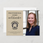 Kraftモダン紙エテ実在ートマーケティング追加ロゴ ポストカード (正面/裏面)