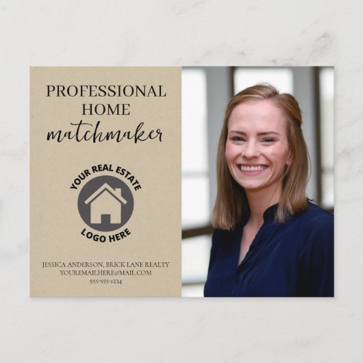 Kraftモダン紙エテ実在ートマーケティング追加ロゴ ポストカード (正面)