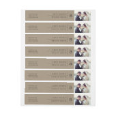 KRAFTモダン素朴タイポグラフィ結婚の写真 ラップアラウンド宛名ラベル (シート)