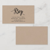Kraftモダン、ブラックフォント、RSVP対応 エンクロージャーカード (正面/裏面)