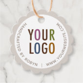 Kraftロゴつるラベルと丸いスキャロップ フェイバータグ (正面)