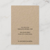 Kraftロゴパーソナライズされたイヤリングディスプレイカード 名刺 (裏面)