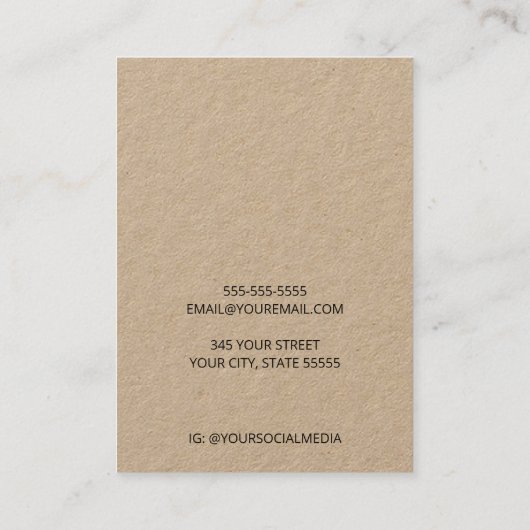 Kraftロゴパーソナライズされたイヤリングディスプレイカード 名刺 (裏面)