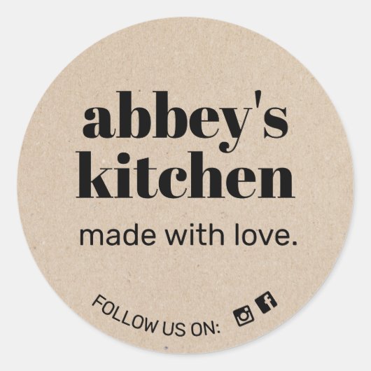 Kraftロゴ商品を追加焼いたする ラウンドシール (正面)