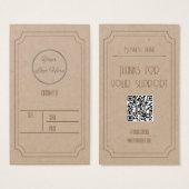 Kraftヴィンテージとロゴブティック製品の価格ラベル (正面&裏面)