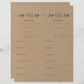 Kraft上のウイスキー試飲の評価スコアカフェイクード レターヘッド (正面/裏面)