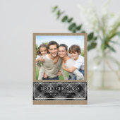 Kraft上のバッファローのプレイドMerryクリスマスフォト ポストカード (スタンド正面)