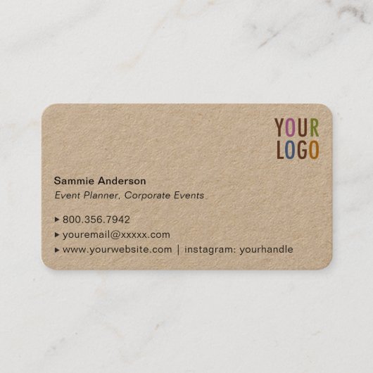 Kraft丸い角の名刺（写真付） 名刺 (正面)