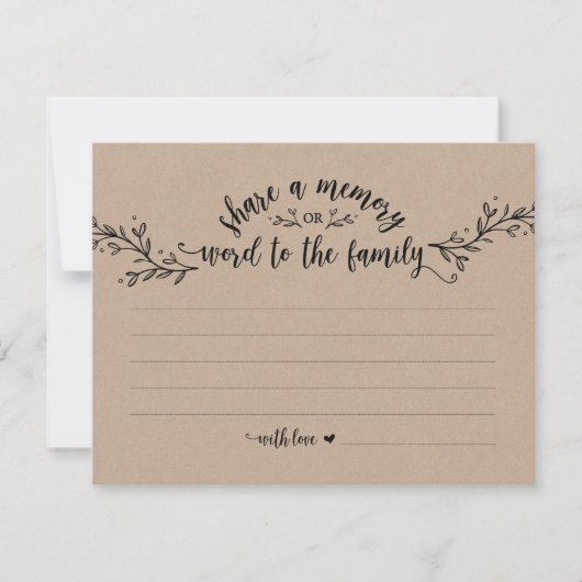 Kraft共有a素朴メモリカード 招待状 (正面)