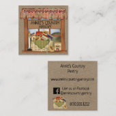 Kraft初期の名刺の国のウィンドウ スクエア名刺 (正面/裏面)