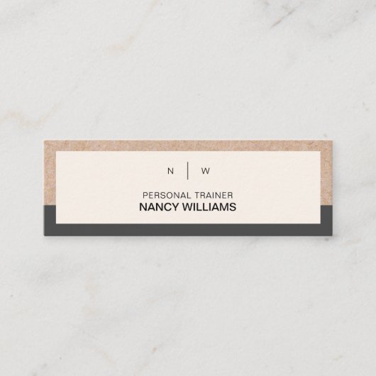 Kraft印刷ミニマリストクリーンレイアウトモダン スキニー名刺 (正面)