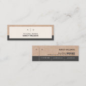 Kraft印刷ミニマリストクリーンレイアウトモダン スキニー名刺 (正面/裏面)