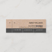 Kraft印刷ミニマリストクリーンレイアウトモダン スキニー名刺 (裏面)