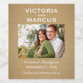 Kraft応援を愛素朴の写結婚真ボトル ワインラベル (シングルラベル)