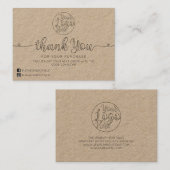 Kraft手書きシンプルハートお客様ありがとう 名刺 (正面/裏面)