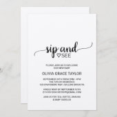 Kraft書素朴道のSipと参照 招待状 (正面/裏面)