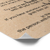 Kraft書素朴道はベビーのサインを言わない ポスター (角)