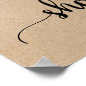 Kraft書道素朴赤ちゃんシャワー歓迎 ポスター (角)