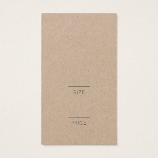 Kraft服価格モダンラベルとロゴ (裏面)