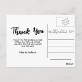 Kraft紙ありがとう2つの結婚写真を書く ポストカード (裏面)